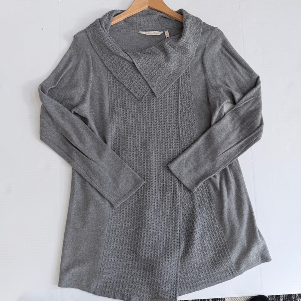 Soft Surroundings Women's Gray Knitted Monochrome Sweater Size M - Picture 8 of 9